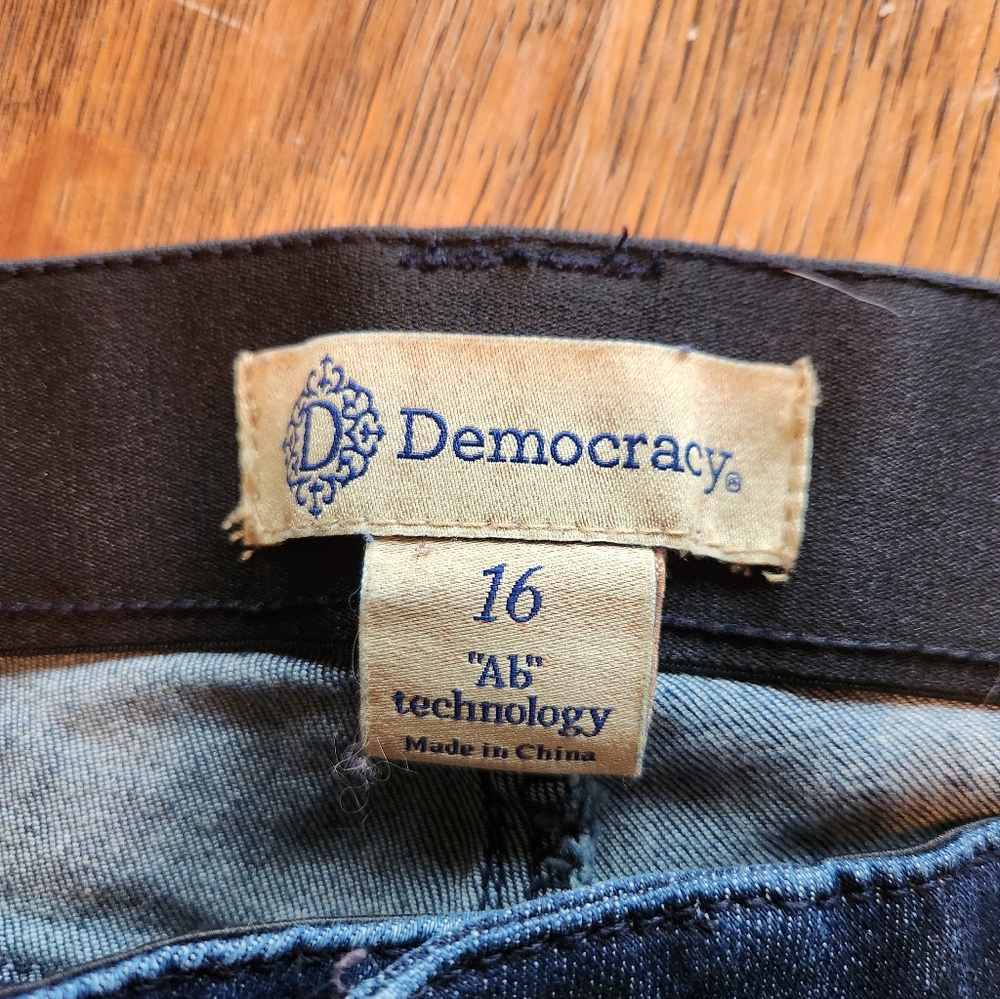 Democracy "Ab Solution" Bootcut Jeans Size 16 Mid Rise Dark Wash Stretch Denim - Picture 4 of 7